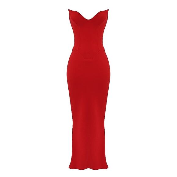 House of CB Dresses & Skirts - House Of CB Tamara Strapless Stretch Satin Corset Gown - X-Large A/C